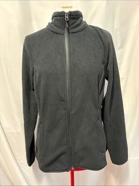 Amazon Essentials Women's Black Full-Zip Fleece Utility Jacket